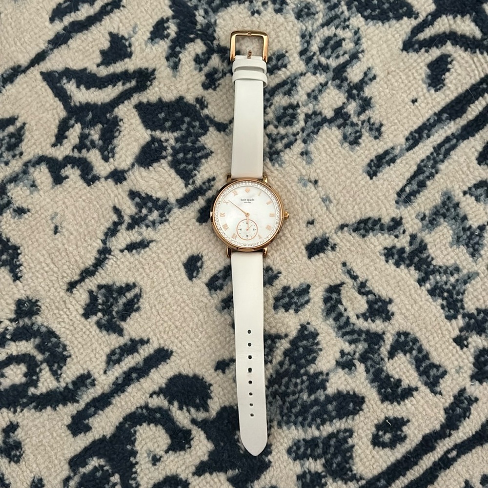 white and rose gold kate spade watch